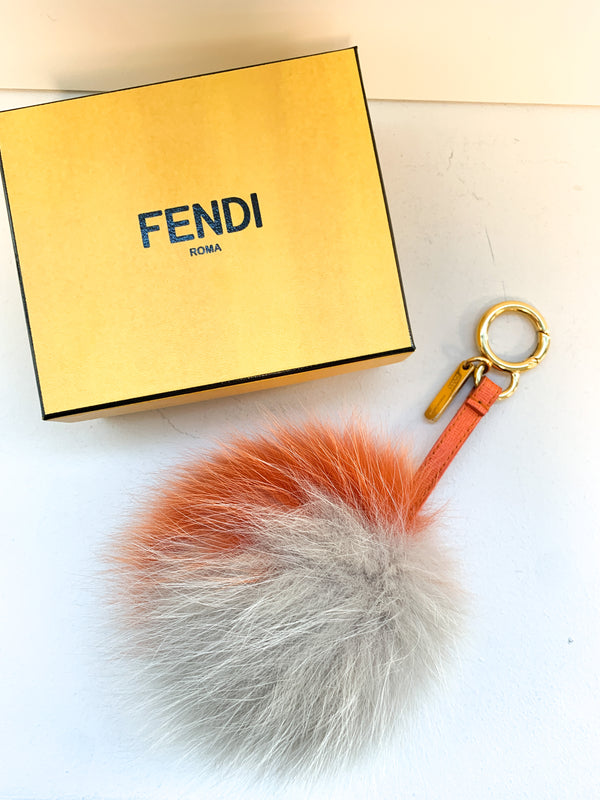 Fendi fur keychain sale