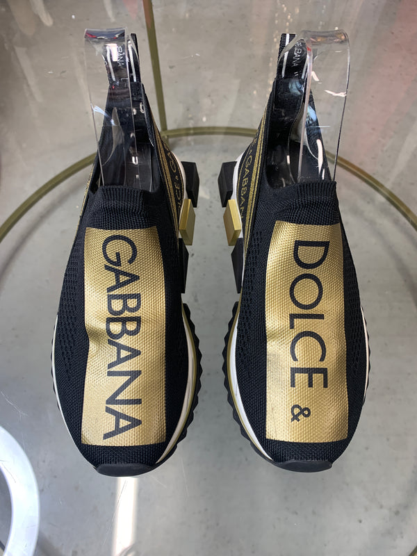 Dolce and gabbana sales black and gold shoes